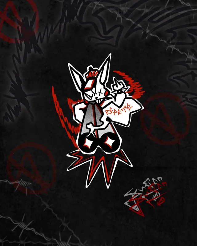 Desenho disponível: Coelho punk